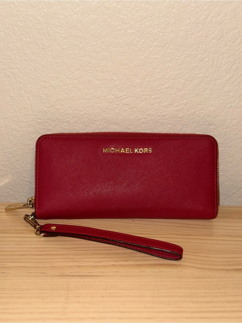 Michael Kors Crimson Zip-Around Wristlet Wallet